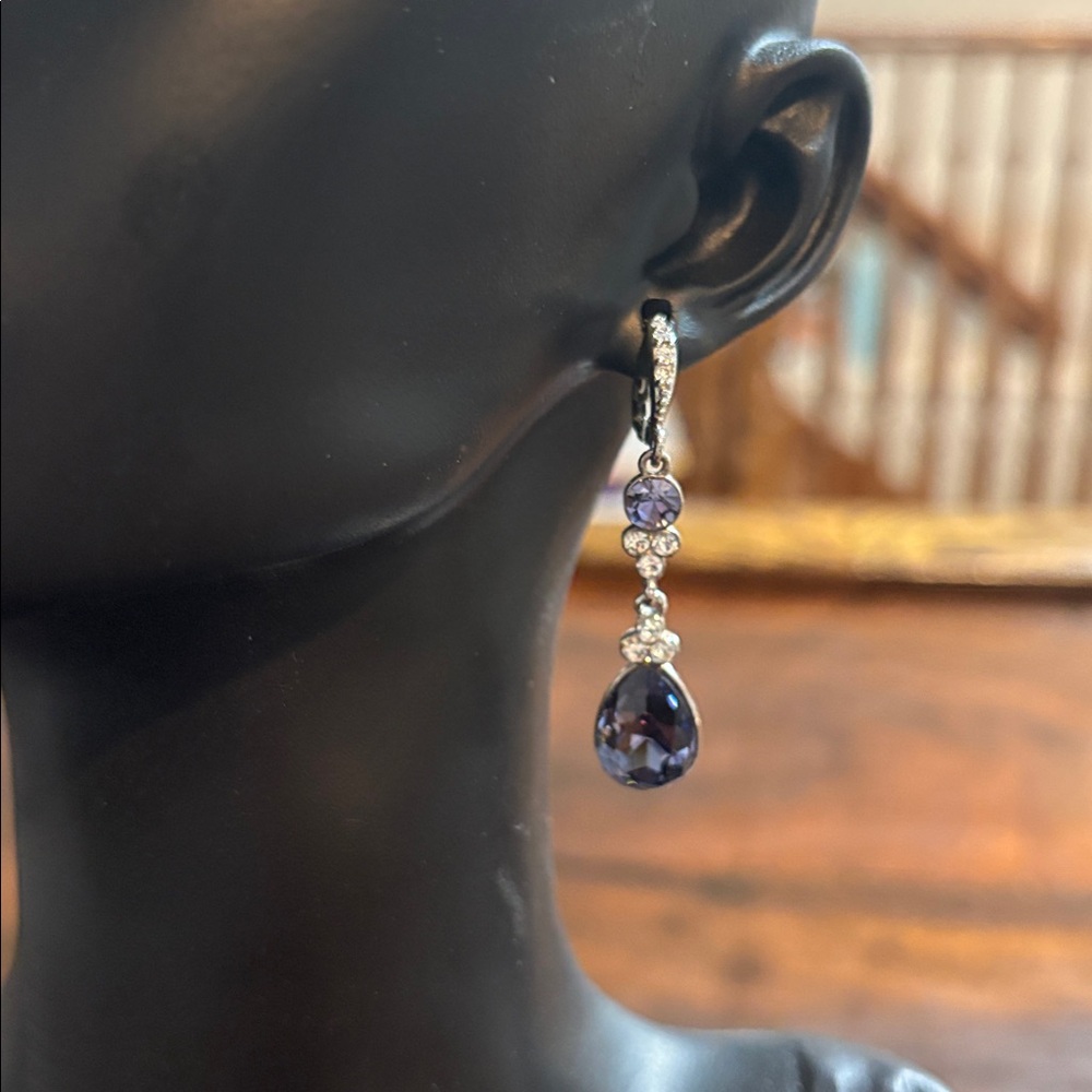 GIVENCHY Pear-Shape Crystal Double Drop Earrings
